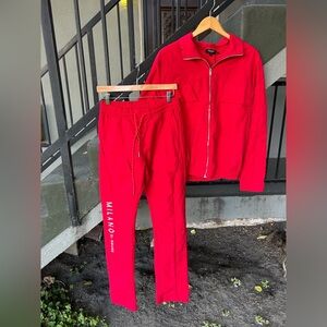 NWT Milano Di Rogue Red Kolin Set Tracksuit Atheltic Streetwear Unisex Sz Sm